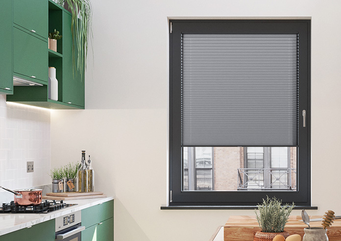 Solaris, Lupa Grey - Stick Fit Pleated Blind - Image 3